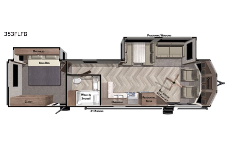 Representative floor plan provided by a trusted RVshare partner.