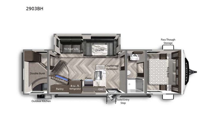 Representative floor plan provided by a trusted RVshare partner.