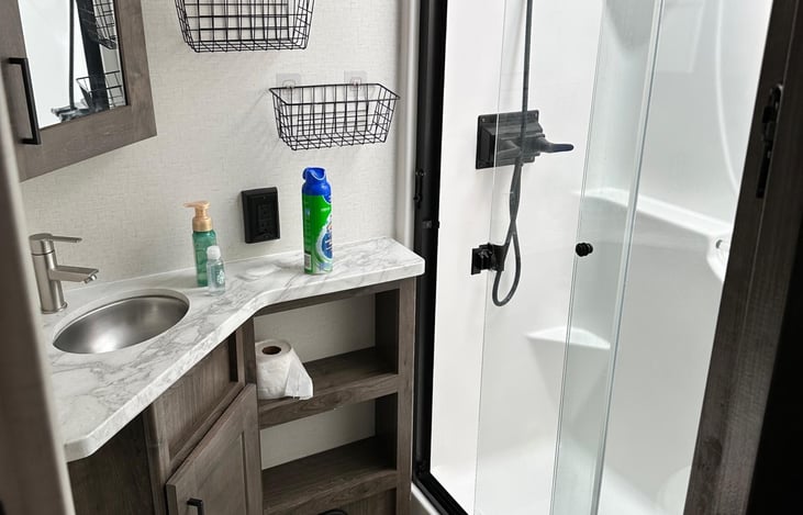 Nice big full bathroom with walk in shower.