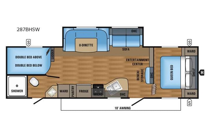 Representative floor plan provided by a trusted RVshare partner.
