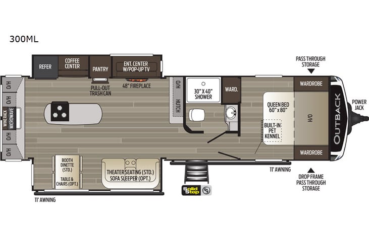 Representative floor plan provided by a trusted RVshare partner.