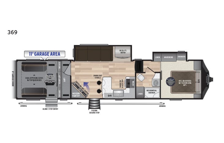 Representative floor plan provided by a trusted RVshare partner.