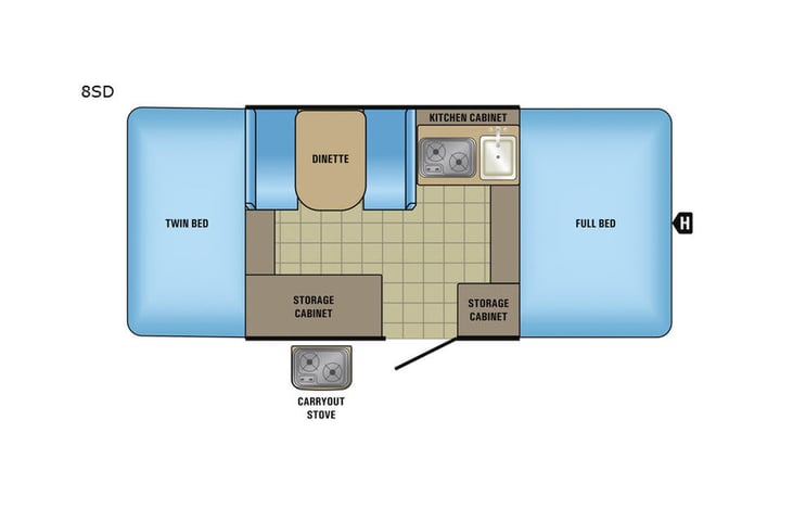 Representative floor plan provided by a trusted RVshare partner.