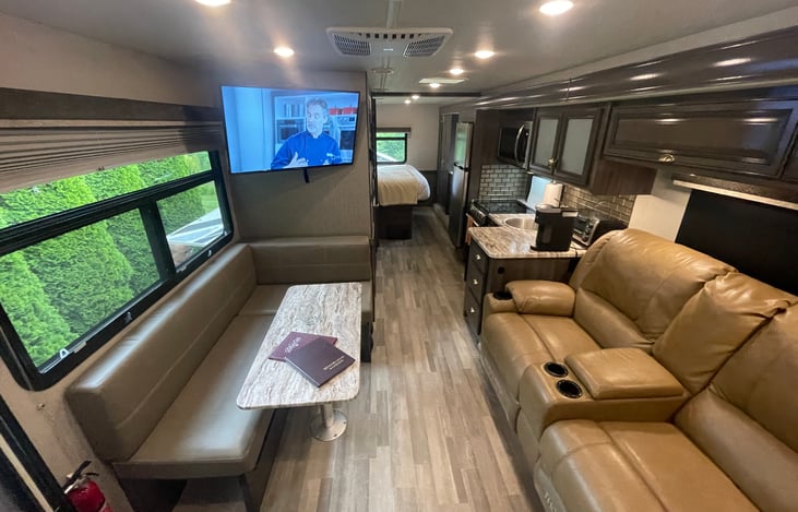 View of RV Galley from Queen Bed