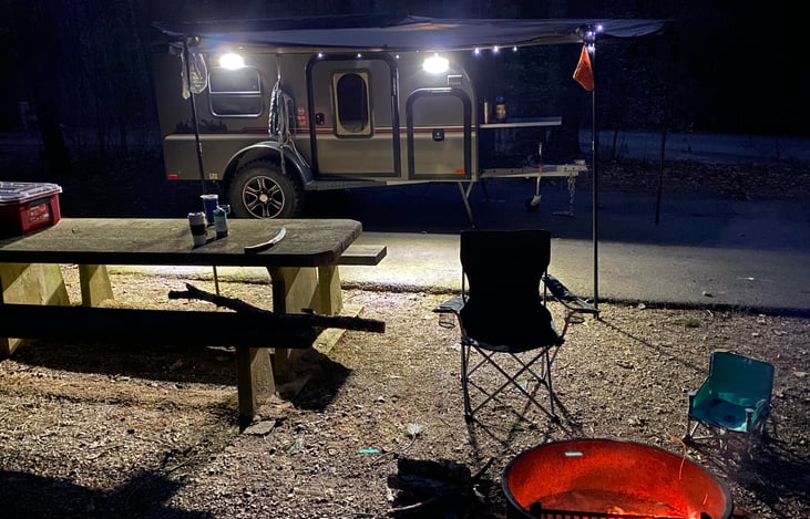 Night camping with LED lighting