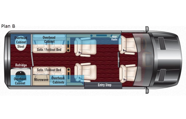 Representative floor plan provided by a trusted RVshare partner.