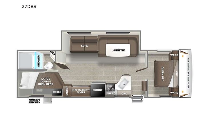 Representative floor plan provided by a trusted RVshare partner.