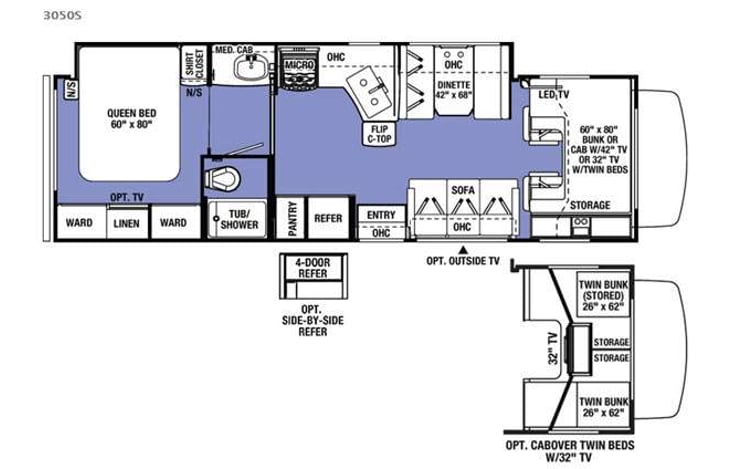 Representative floor plan provided by a trusted RVshare partner.