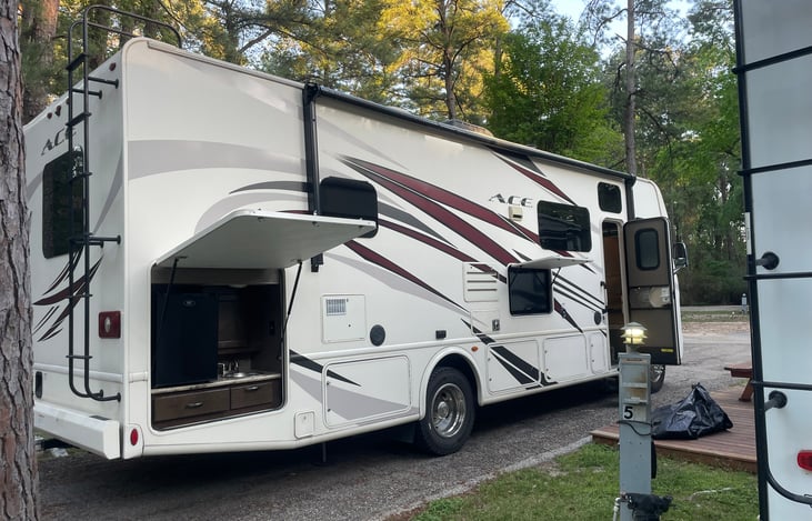 Outdoor bar is open for business