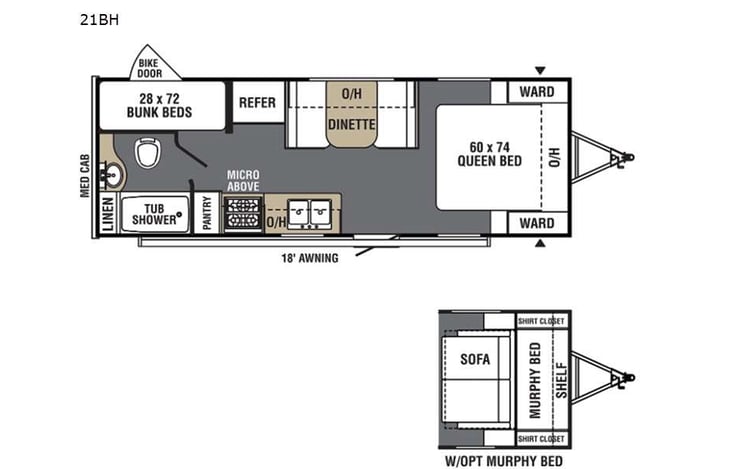 Representative floor plan provided by a trusted RVshare partner.