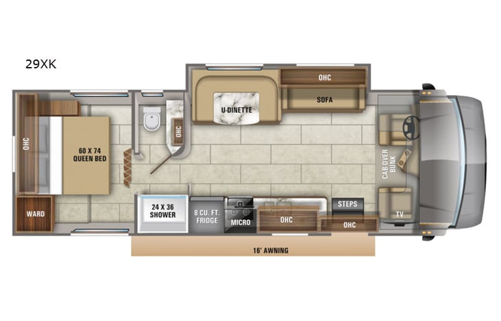 Representative floor plan provided by a trusted RVshare partner.