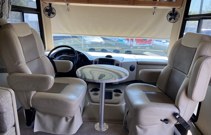 Swivel chairs with table