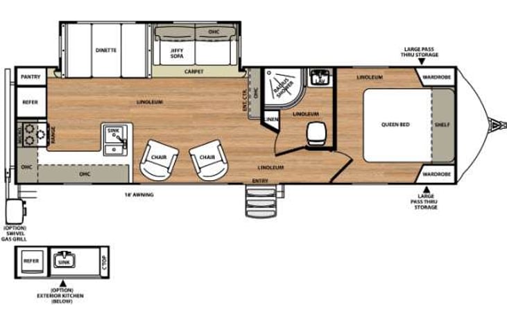 Representative floor plan provided by a trusted RVshare partner.