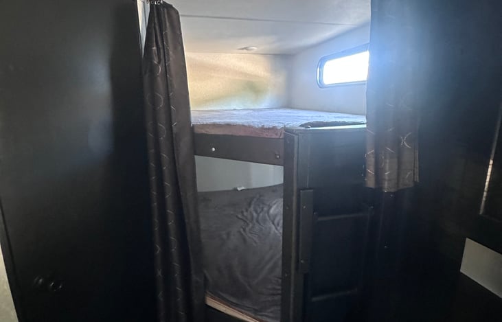 Top and bottom bunks.