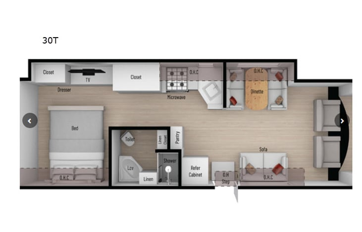 Representative floor plan provided by a trusted RVshare partner.