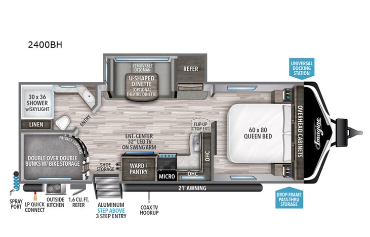Representative floor plan provided by a trusted RVshare partner.