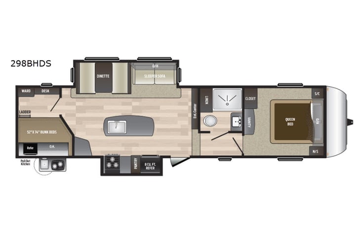 Representative floor plan provided by a trusted RVshare partner.