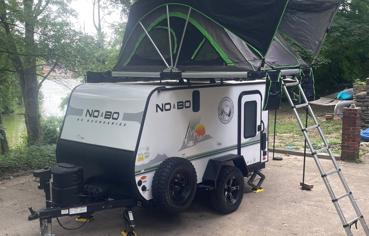 Large rooftop tent that sleeps two adults comfortably