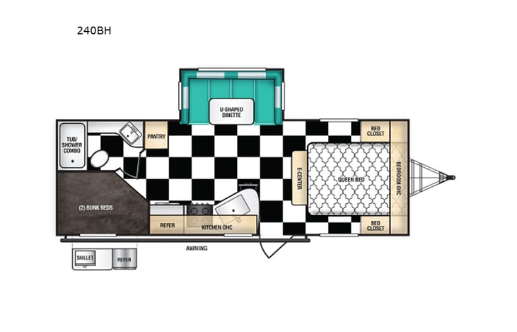 Representative floor plan provided by a trusted RVshare partner.