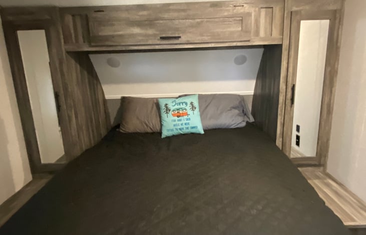 Queen bedroom.  Memory foam topper pad