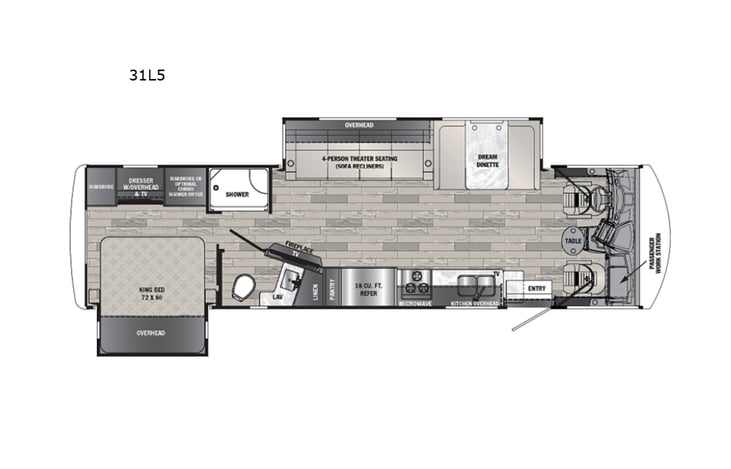 Representative floor plan provided by a trusted RVshare partner.