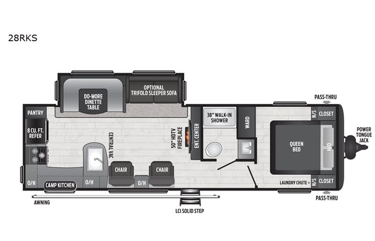 Representative floor plan provided by a trusted RVshare partner.