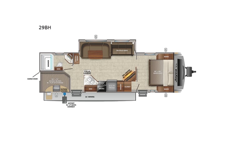 Representative floor plan provided by a trusted RVshare partner.