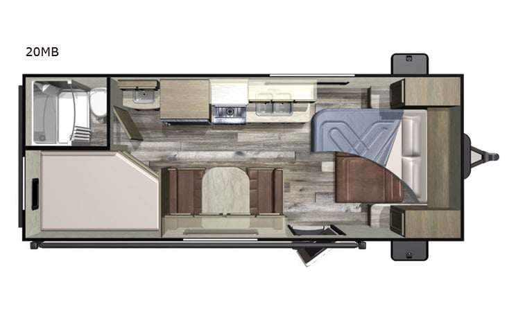 Representative floor plan provided by a trusted RVshare partner.