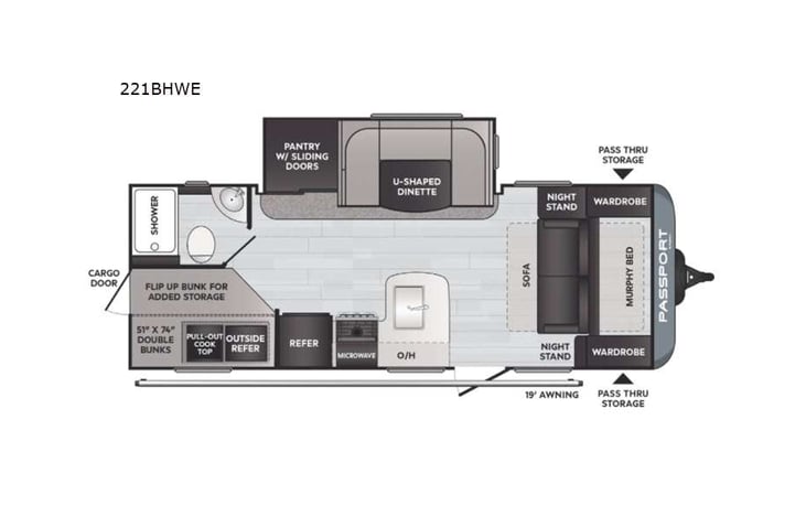 Representative floor plan provided by a trusted RVshare partner.