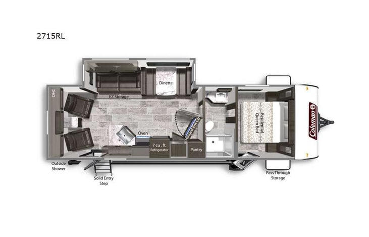 Representative floor plan provided by a trusted RVshare partner.