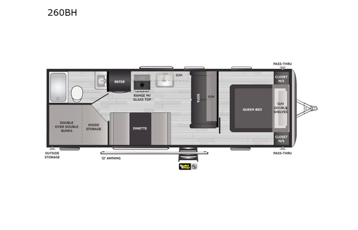 Representative floor plan provided by a trusted RVshare partner.