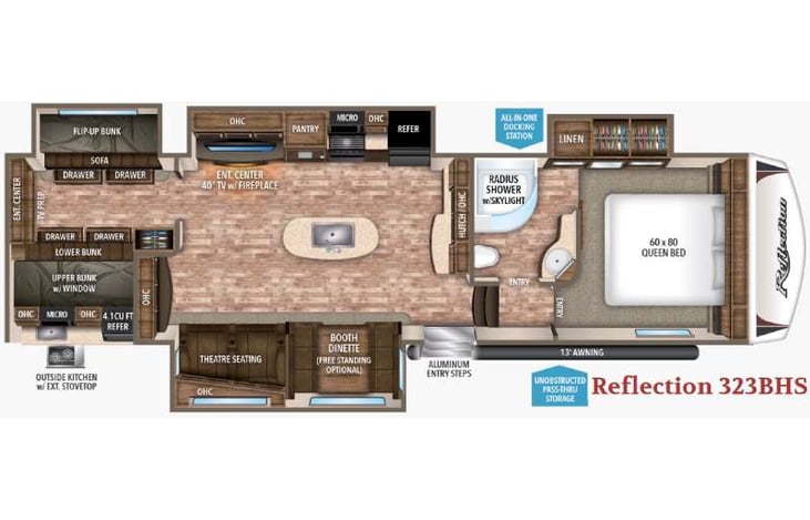 Representative floor plan provided by a trusted RVshare partner.