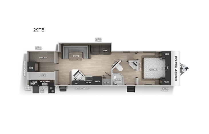 Representative floor plan provided by a trusted RVshare partner.