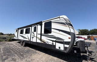 The Keystone Outback 340BH luxury travel trailer