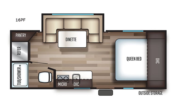 Representative floor plan provided by a trusted RVshare partner.