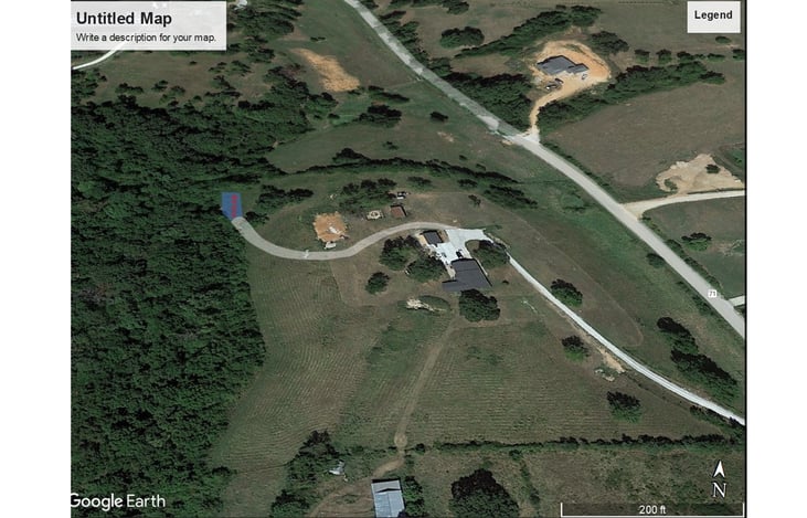 Location of site on property