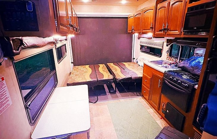 Rear bunk - up to King size.