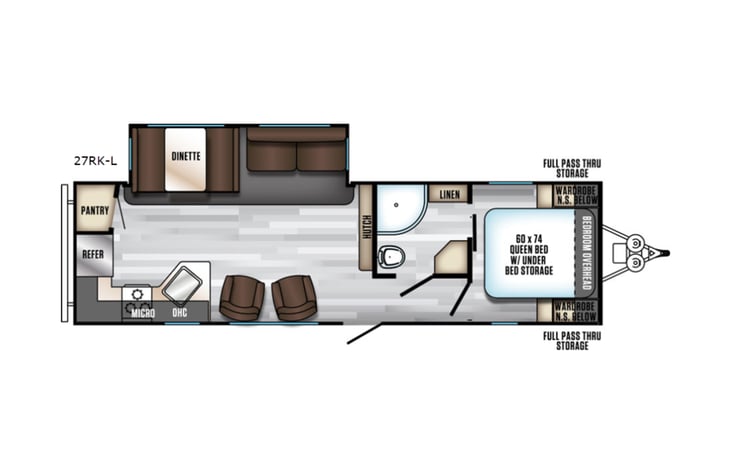 Representative floor plan provided by a trusted RVshare partner.