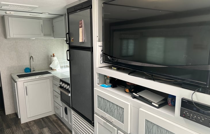 DVD , Dish TV in both living and bedroom area