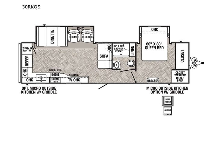 Representative floor plan provided by a trusted RVshare partner.