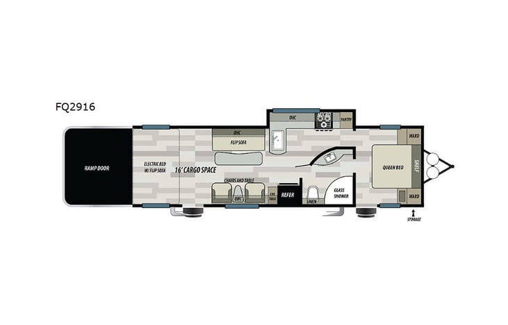 Representative floor plan provided by a trusted RVshare partner.