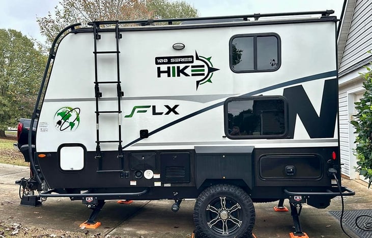 Simple camping with a small footprint. Foldable table and bench included!