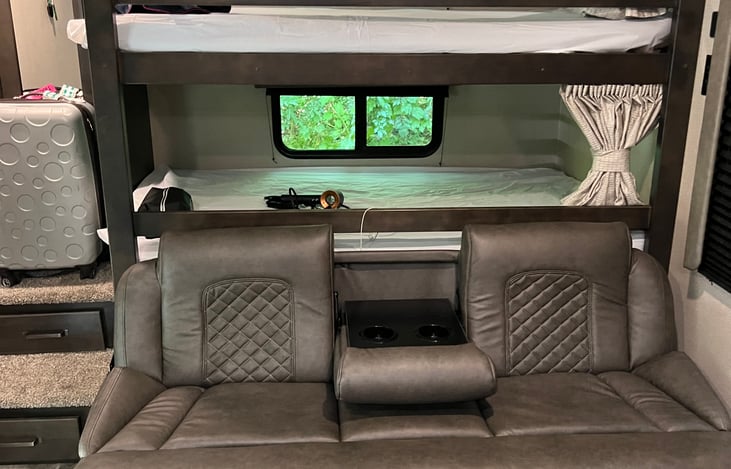 Close up of jackknife sofa