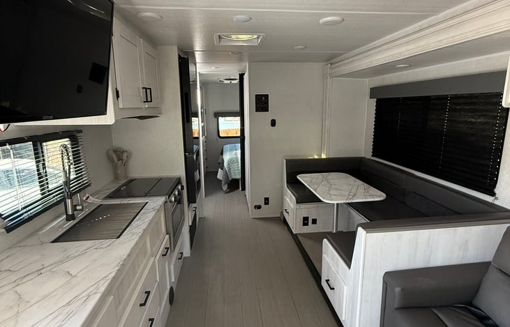 Bright interior with U-Shape dinette.