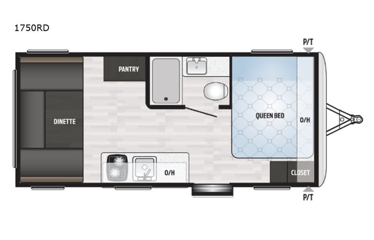 Representative floor plan provided by a trusted RVshare partner.