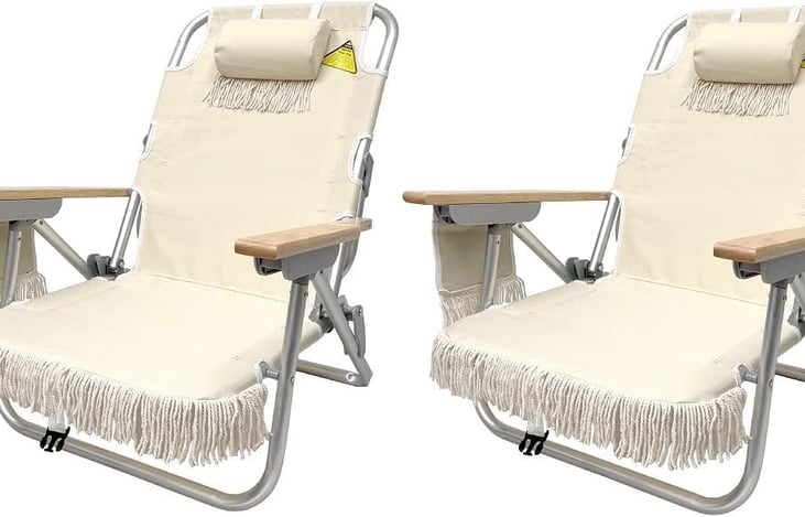 These are our bougie beach chairs available in our add-ons!