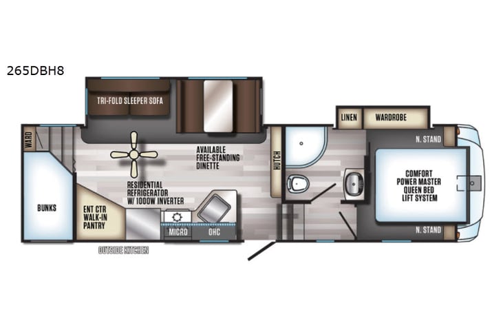 Representative floor plan provided by a trusted RVshare partner.