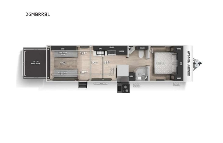 Representative floor plan provided by a trusted RVshare partner.