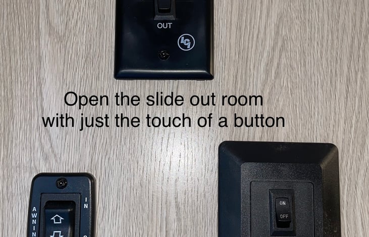 The Control Center makes it easy to extend the slide-out and monitor camper systems.