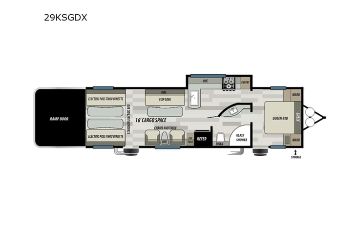 Representative floor plan provided by a trusted RVshare partner.